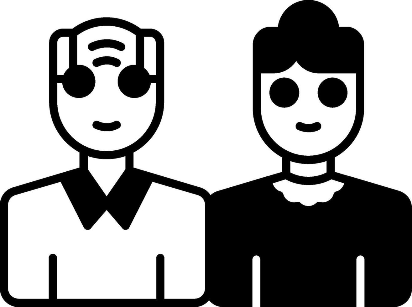 Senior Couple Glyph Icon vector