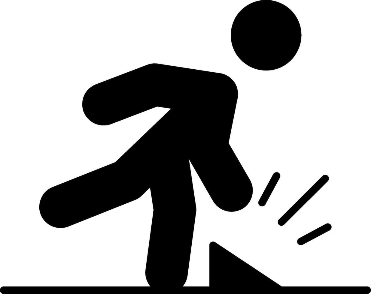 Trip Hazard Glyph Icon vector