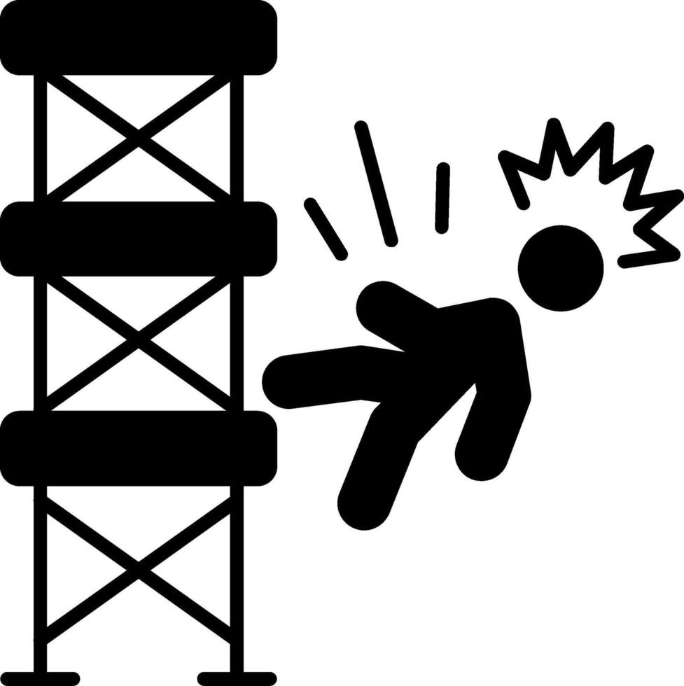 Scaffold Fall Glyph Icon vector