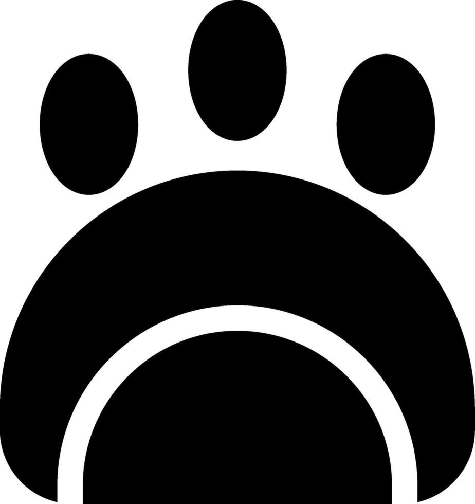 Paw Glyph Icon vector
