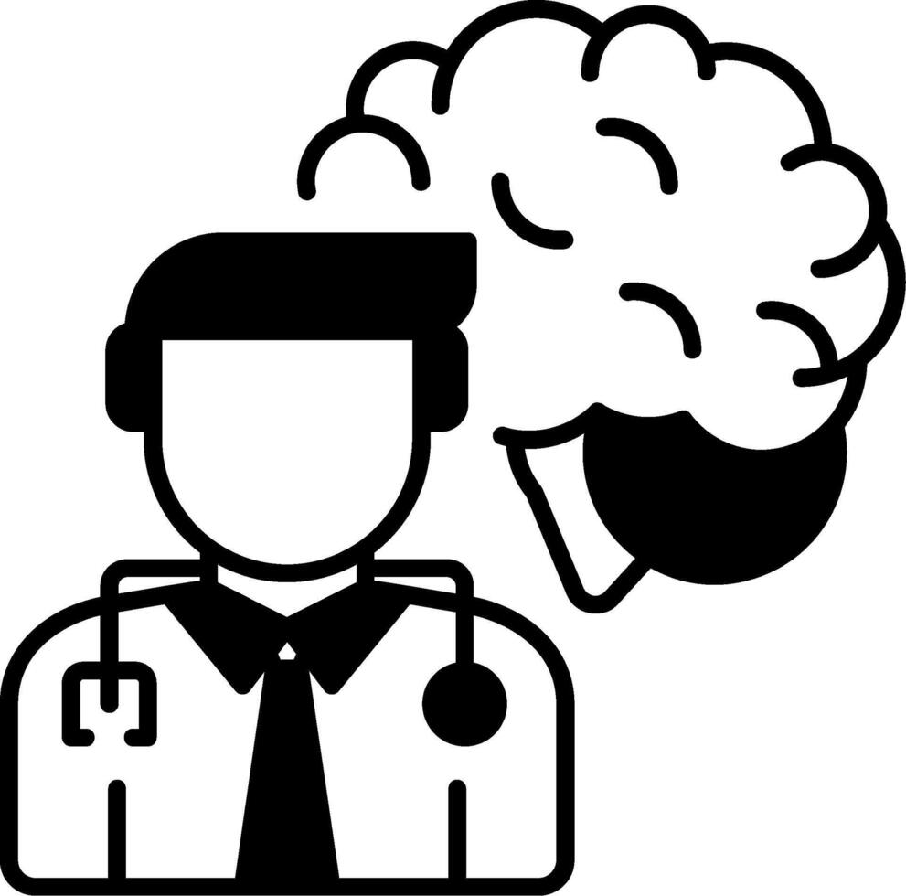 Psychiatrist Glyph Icon vector