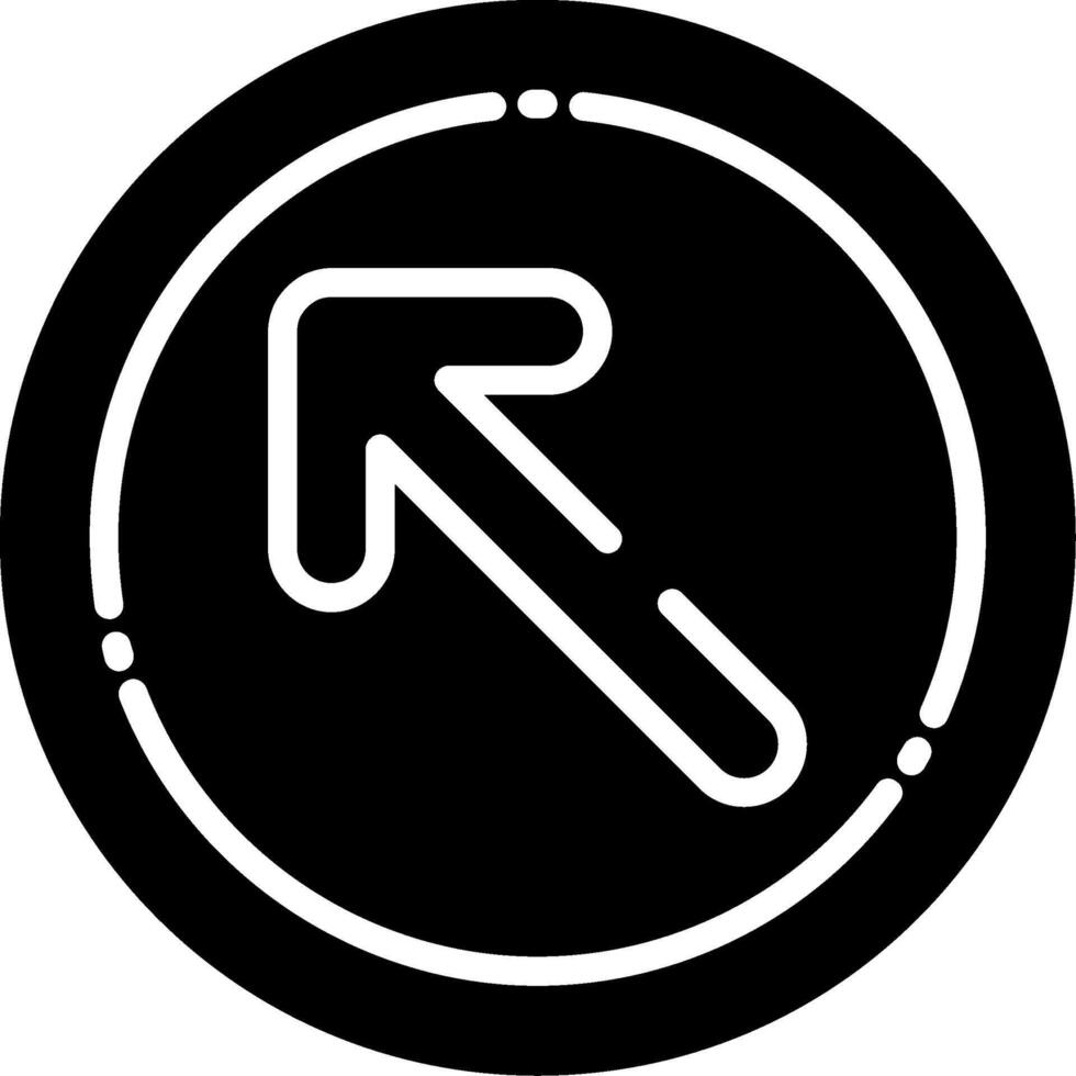 Up-Left Arrow Glyph Icon vector