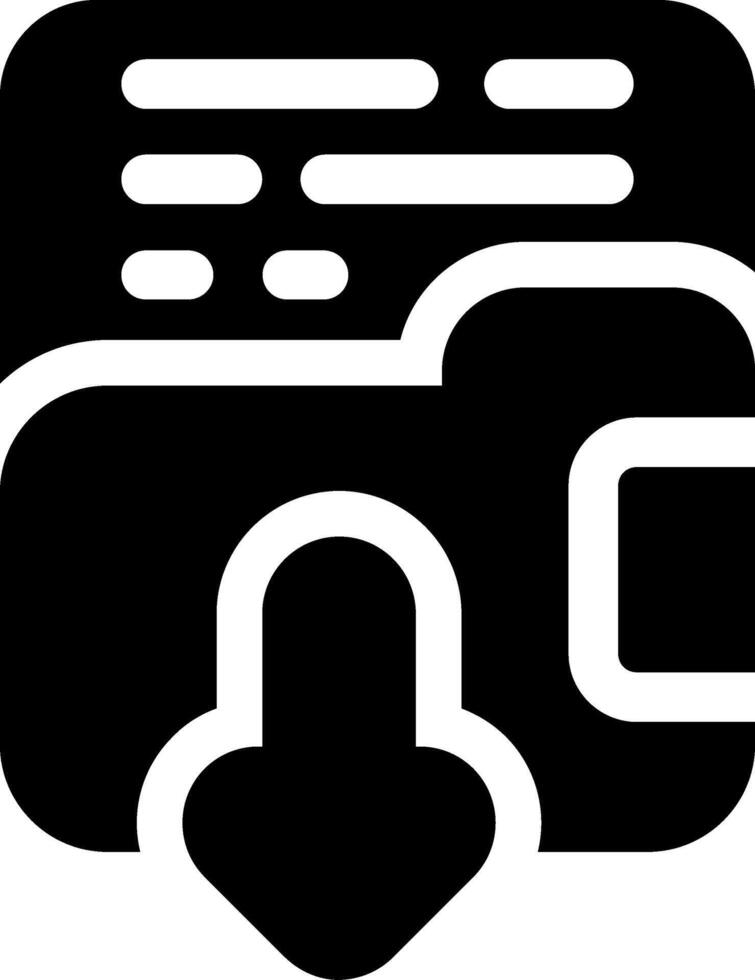 Folder Download Glyph Icon vector