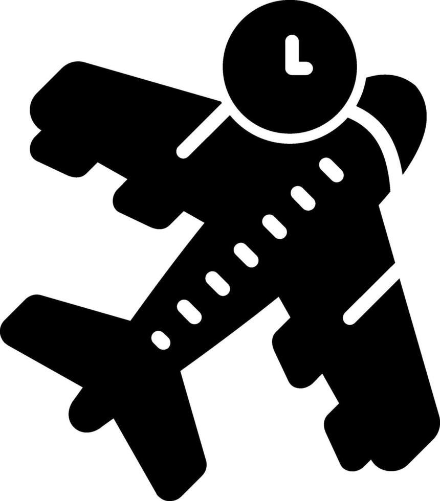 Flight Delayed Glyph Icon vector