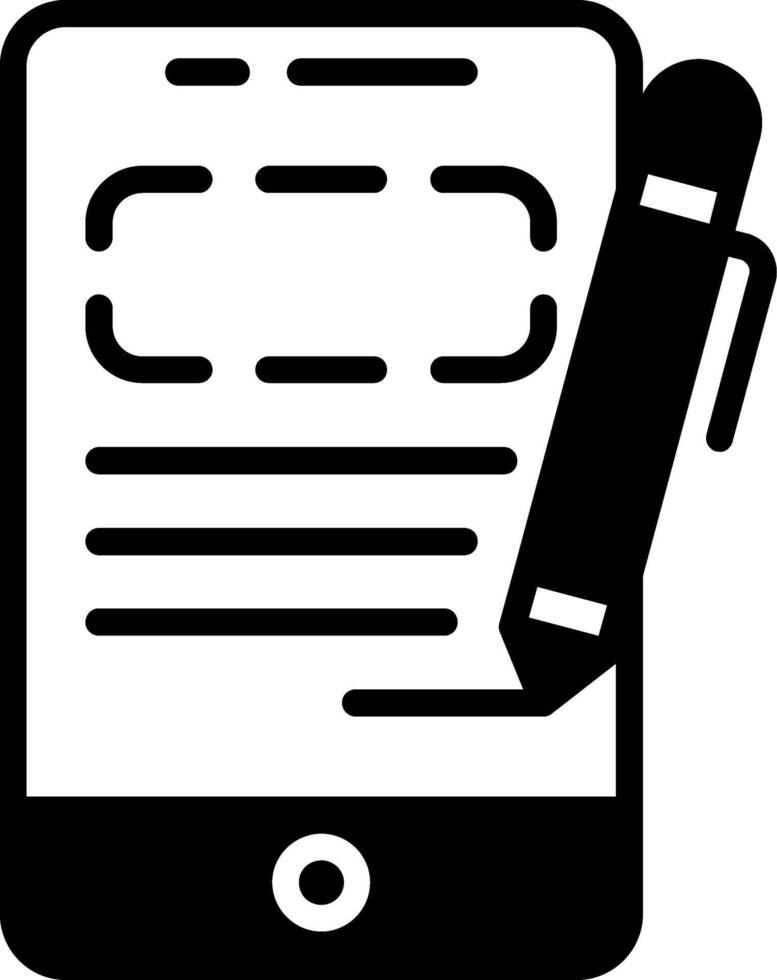Digital Signature Glyph Icon vector