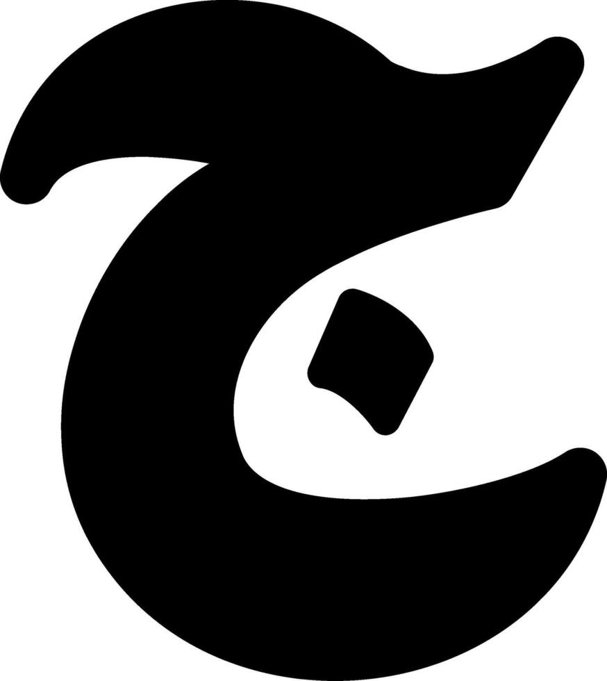 Jeem Glyph Icon vector