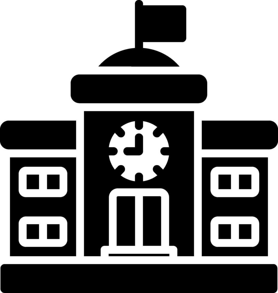 School Building Glyph Icon vector