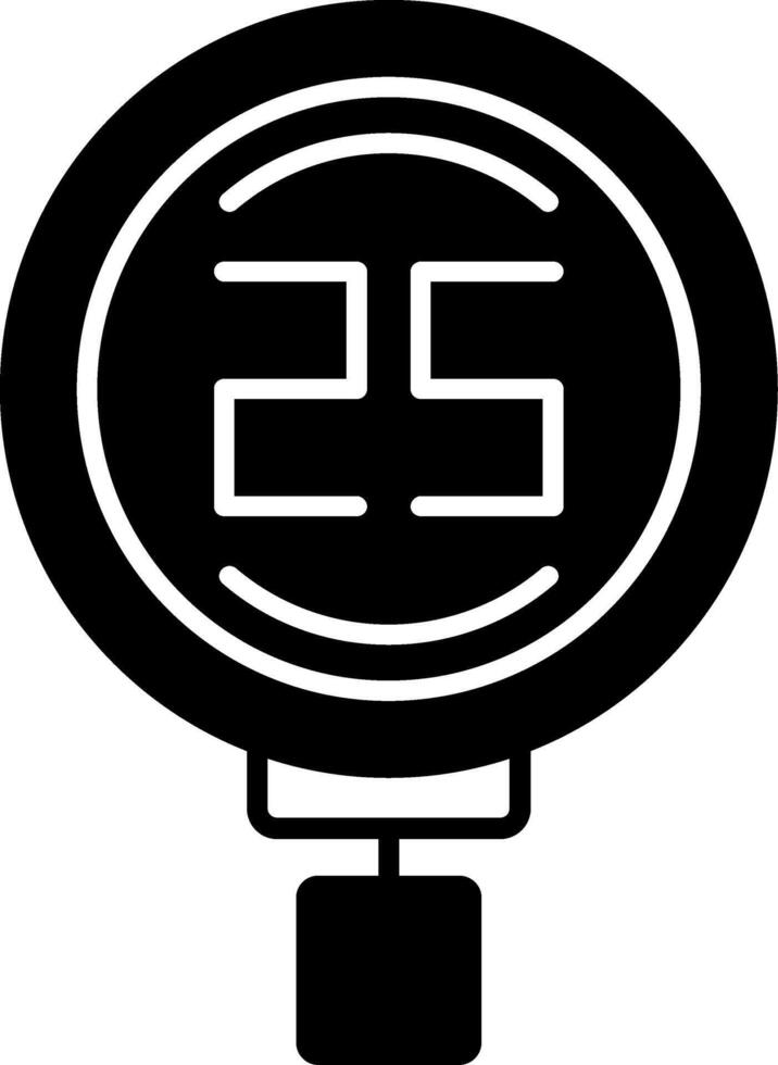 Speed Limit 25 Glyph Icon vector
