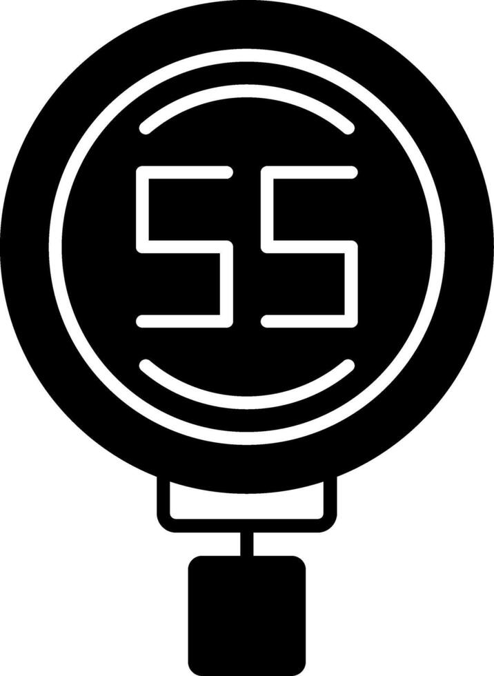 Speed Limit 55 Glyph Icon vector