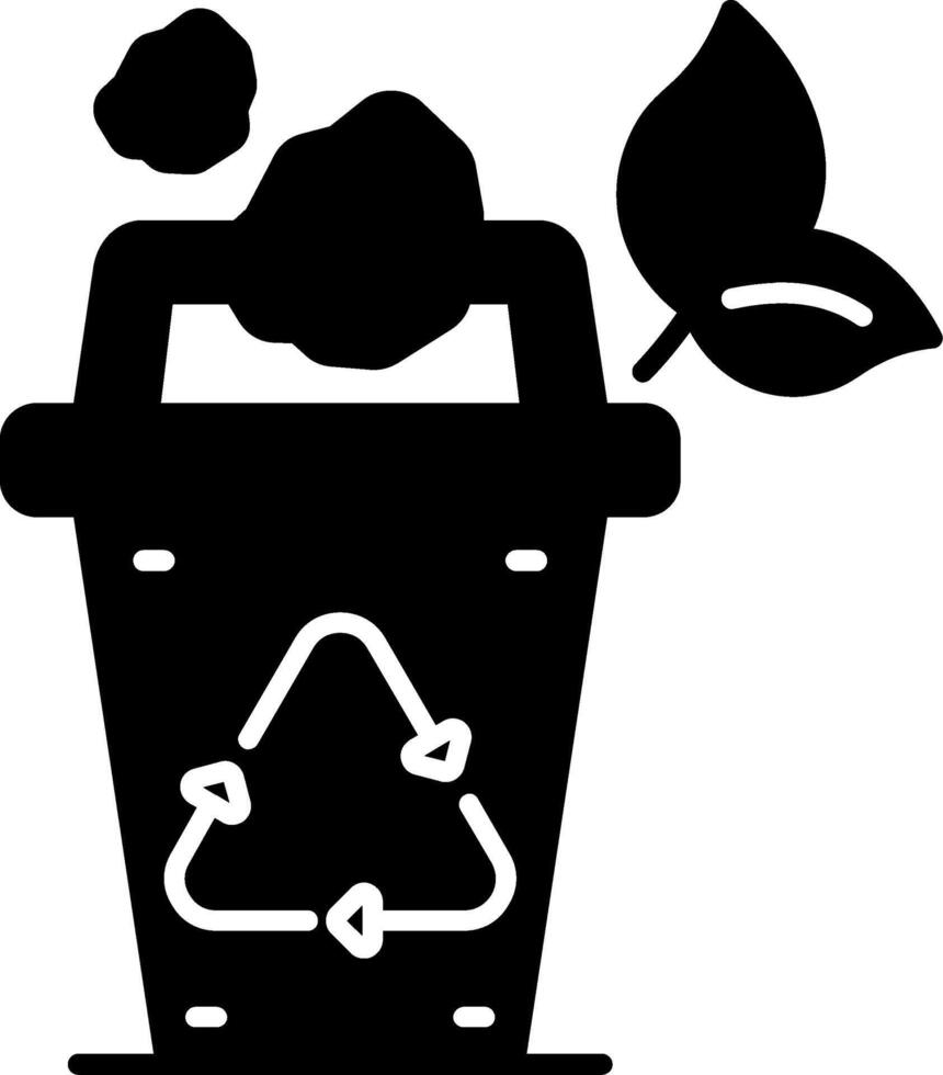 Trash Recycle Glyph Icon vector