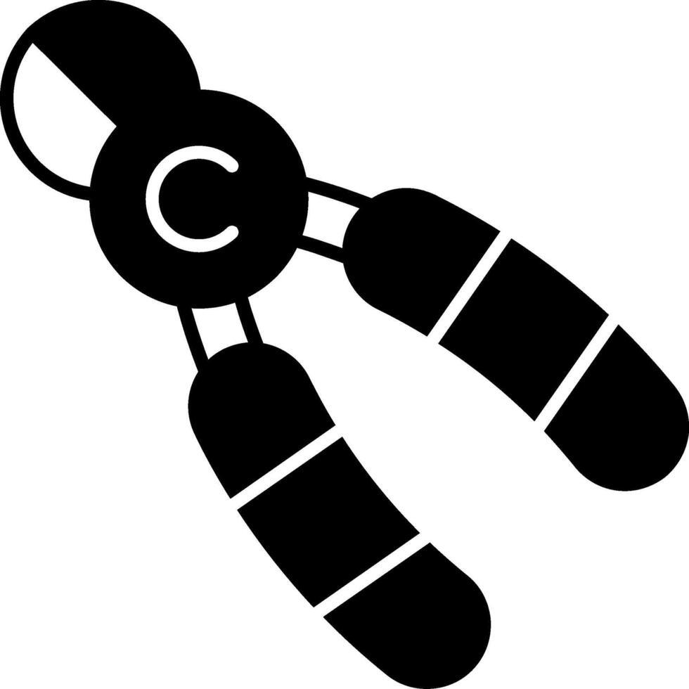Cutting Pliers Glyph Icon vector