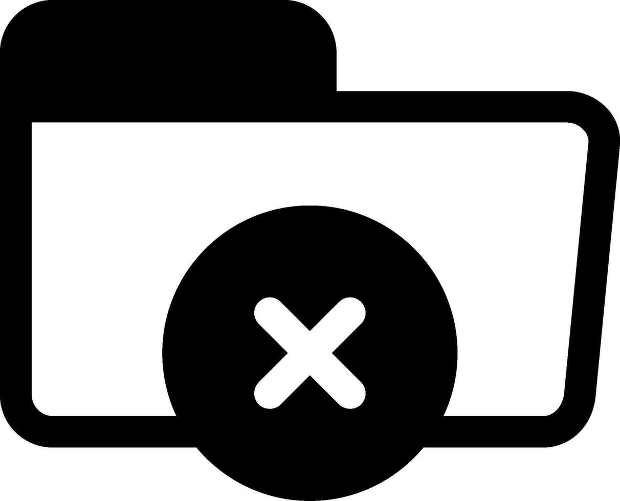 Folder Rejected Glyph Icon vector