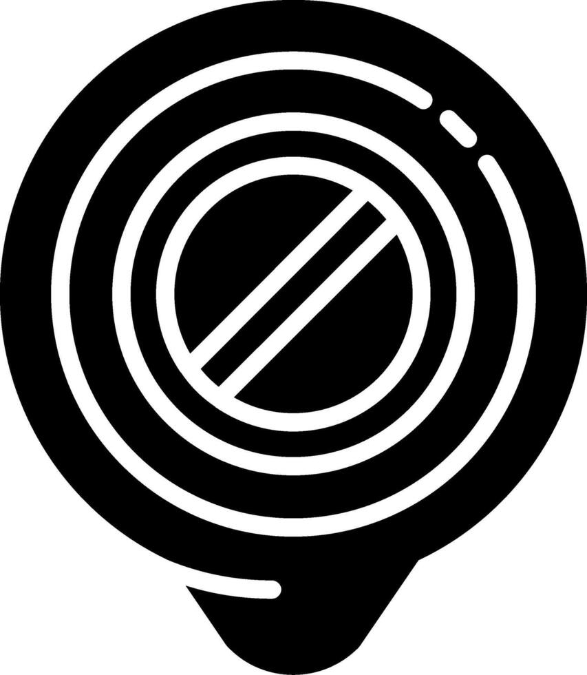 Forbidden Location Glyph Icon vector