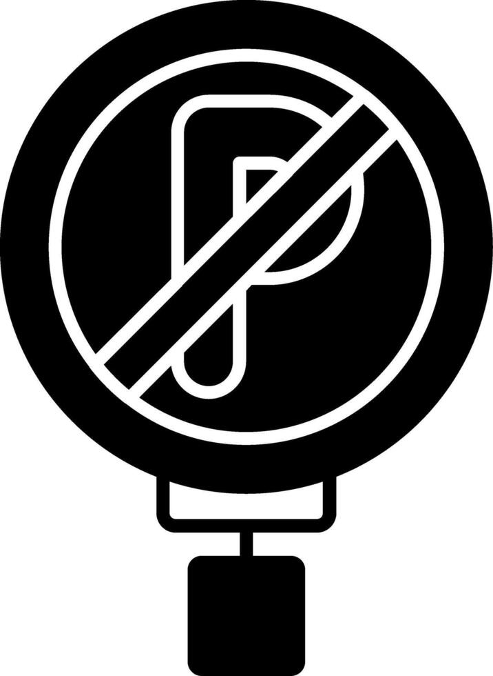 No Parking Glyph Icon vector