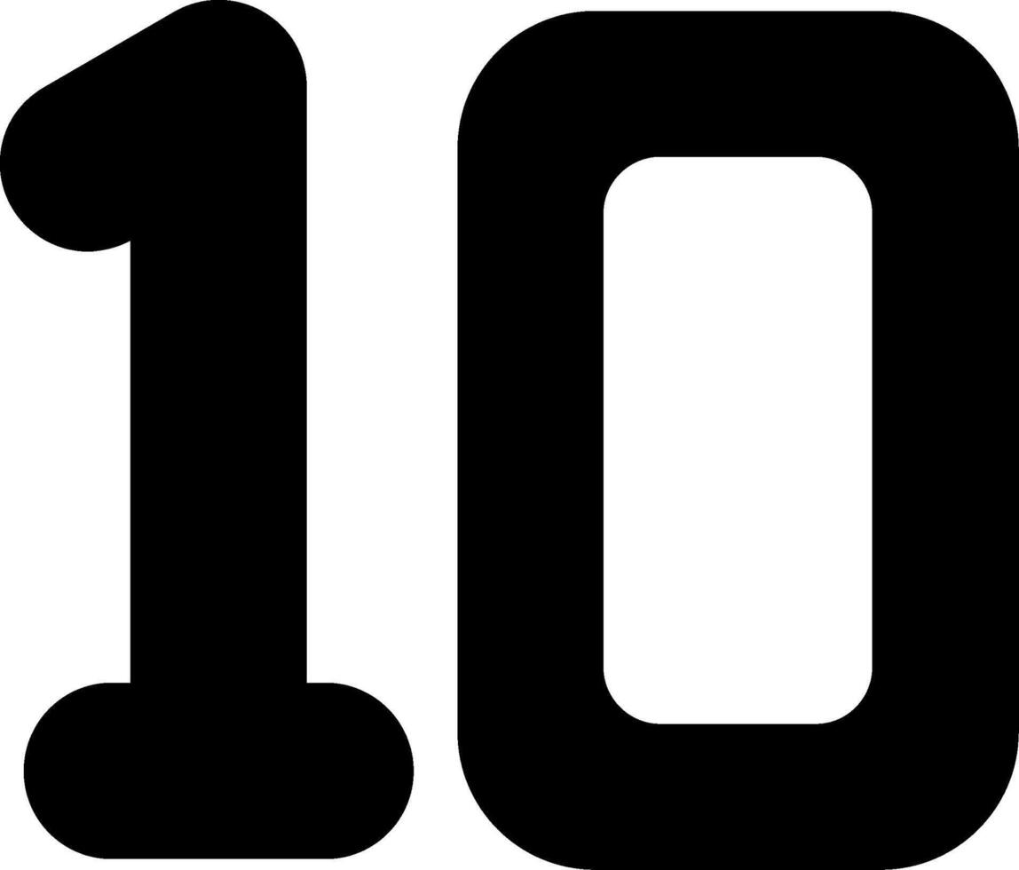 Ten Glyph Icon vector