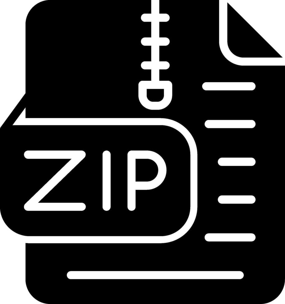 Zip Glyph Icon vector