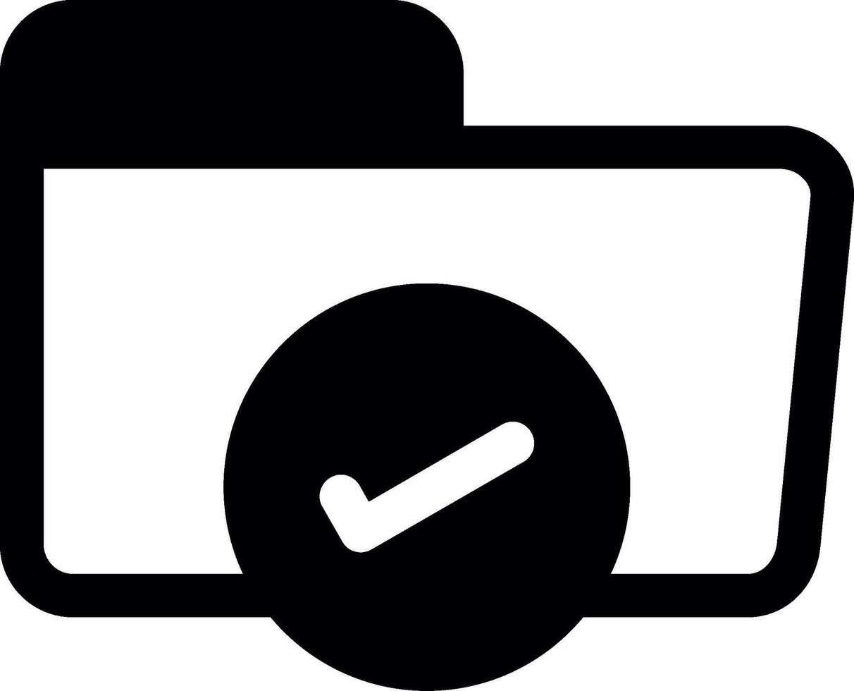 Folder Approved Glyph Icon vector