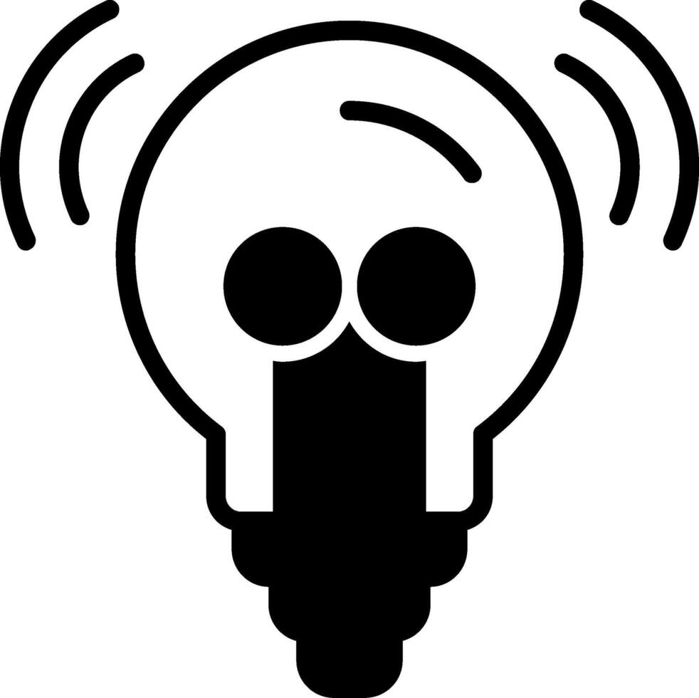 Smart Bulb Glyph Icon vector