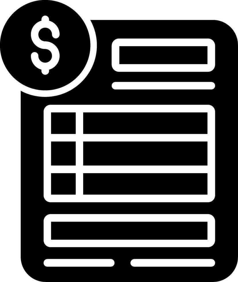 Invoice Glyph Icon vector