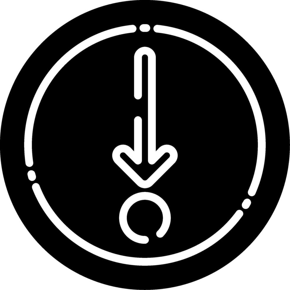 Arrow Pointing Down Glyph Icon vector