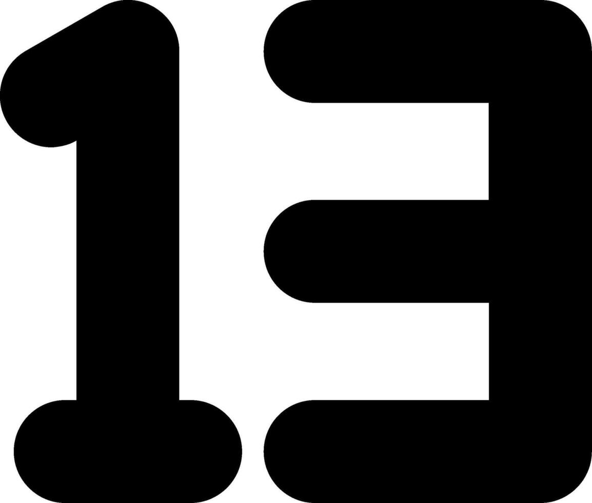Thirteen Glyph Icon vector