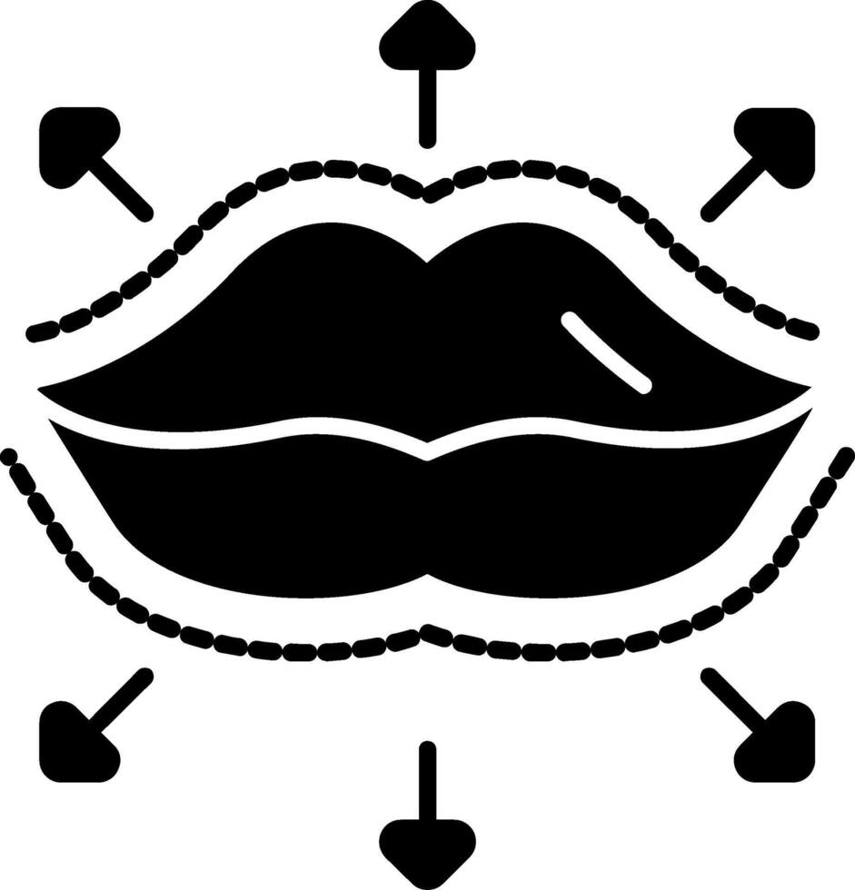 Lips Aesthetic Surgery Glyph Icon vector