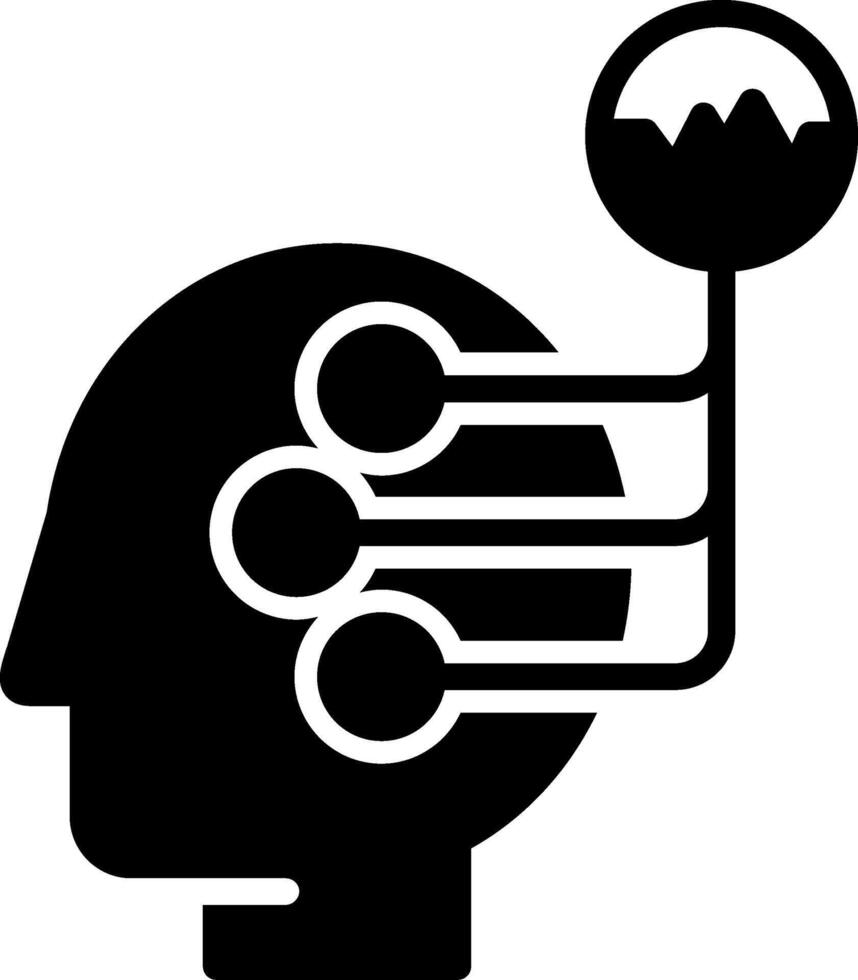 Electroencephalogram Glyph Icon vector