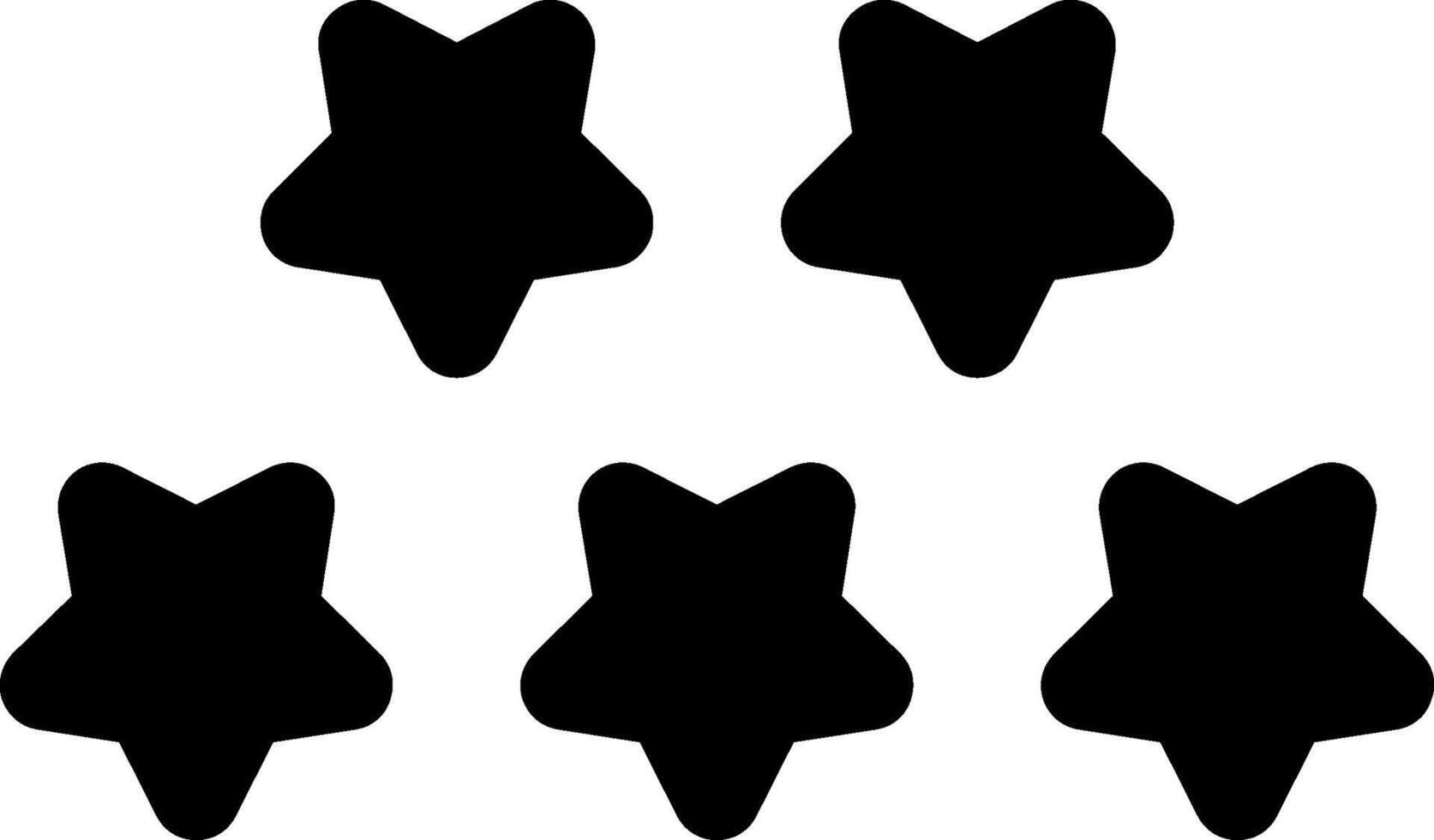 Five-Star Rating Glyph Icon vector