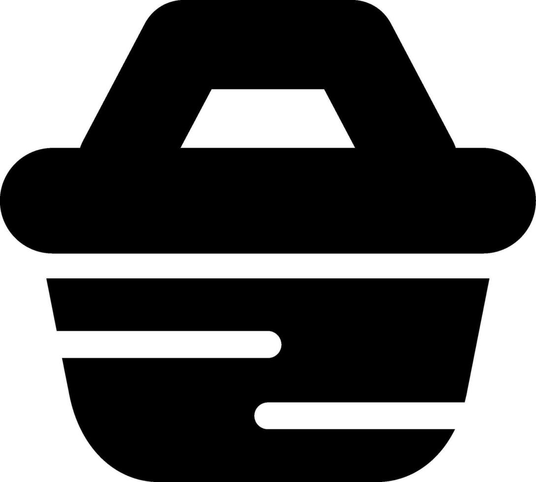 Shopping Basket Glyph Icon vector