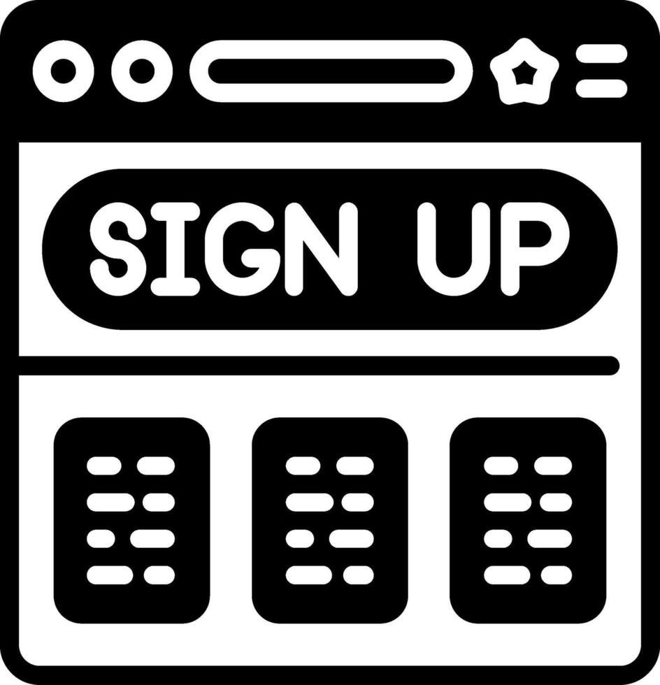 Sign Up Glyph Icon vector