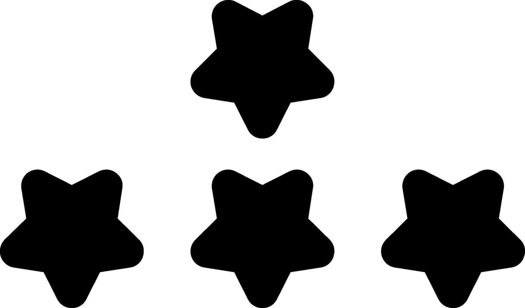 Four-Star Rating Glyph Icon vector