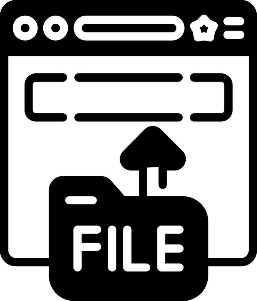 Upload File Glyph Icon vector