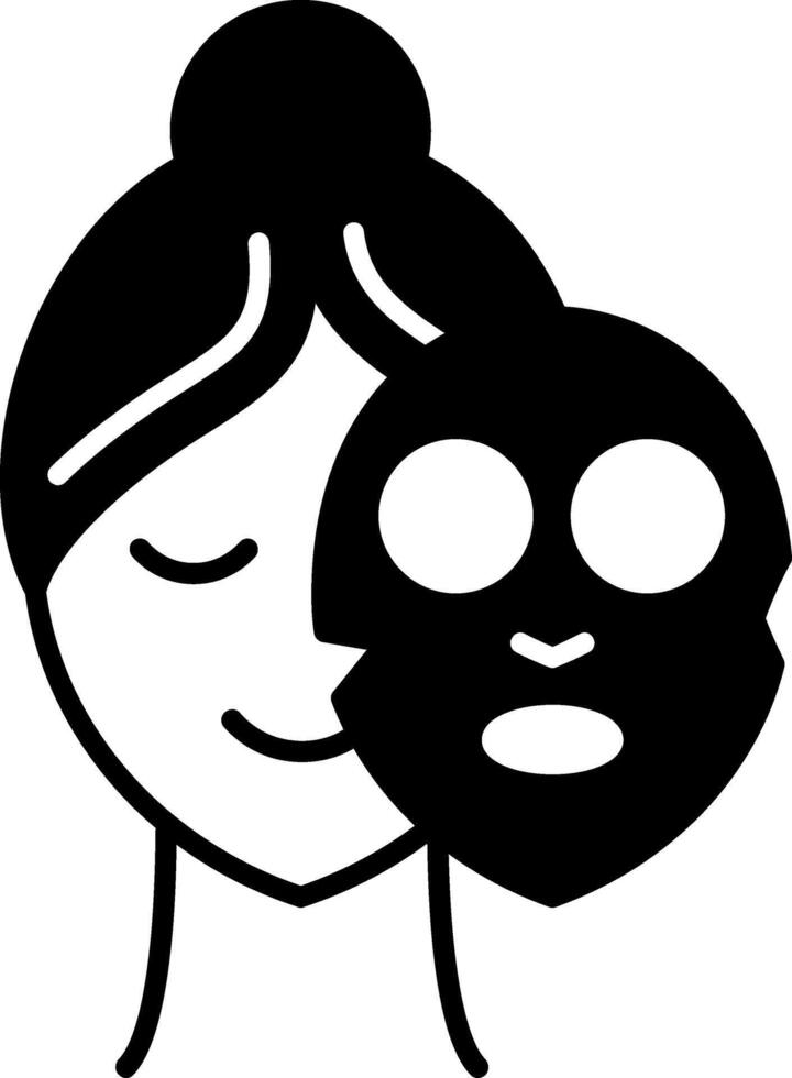 Peel-Off Mask Glyph Icon vector