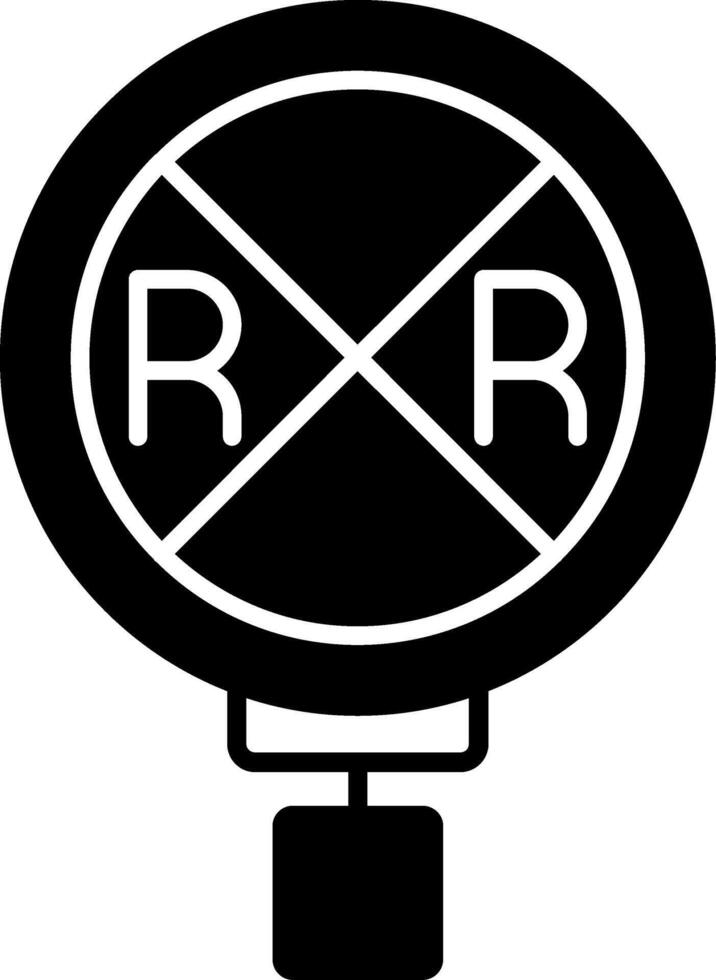 Railroad Crossing Glyph Icon vector