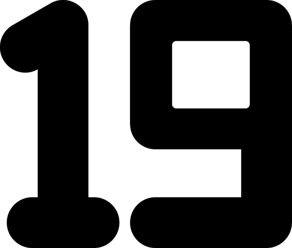 Nineteen Glyph Icon vector