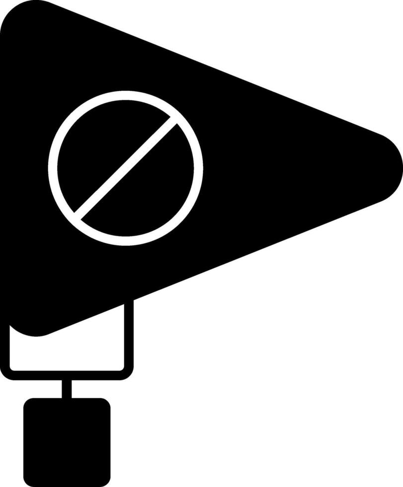 No Passing Zone Glyph Icon vector