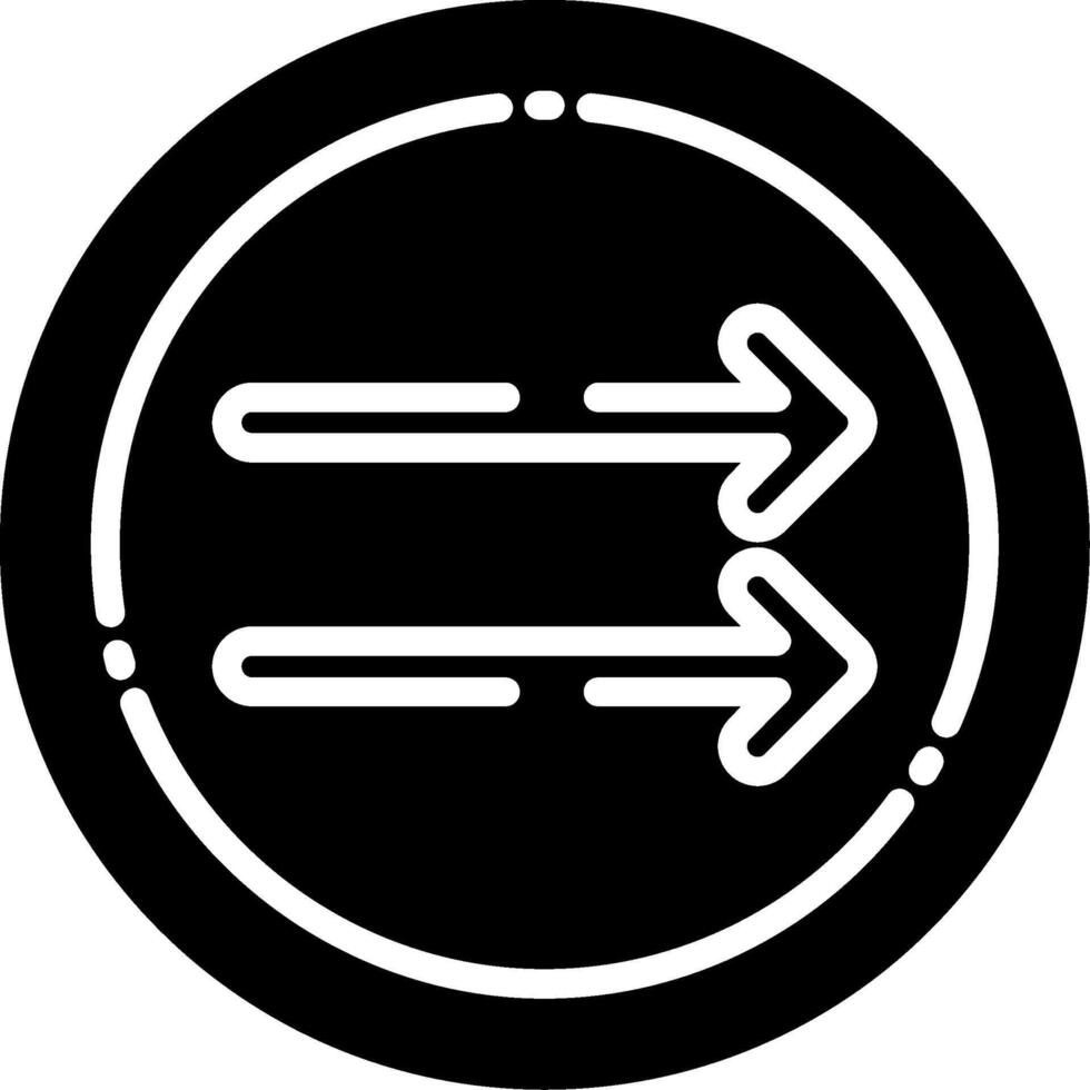 Double Right Arrow Glyph Icon vector