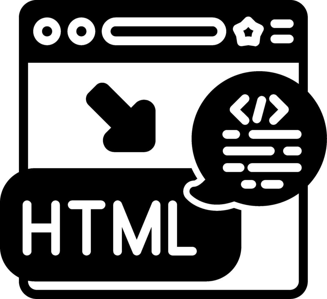 Html Glyph Icon vector