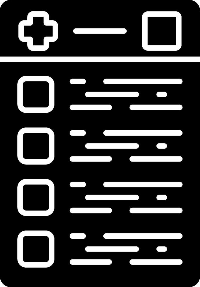 Medical Chart Glyph Icon vector
