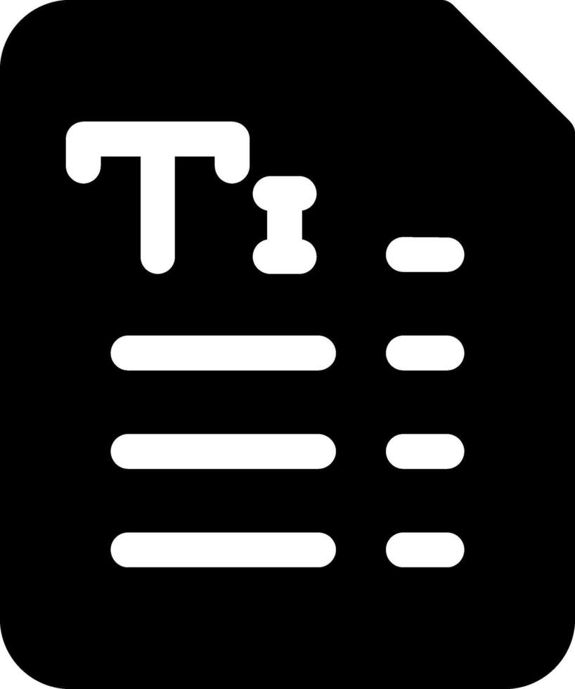 Text Glyph Icon vector
