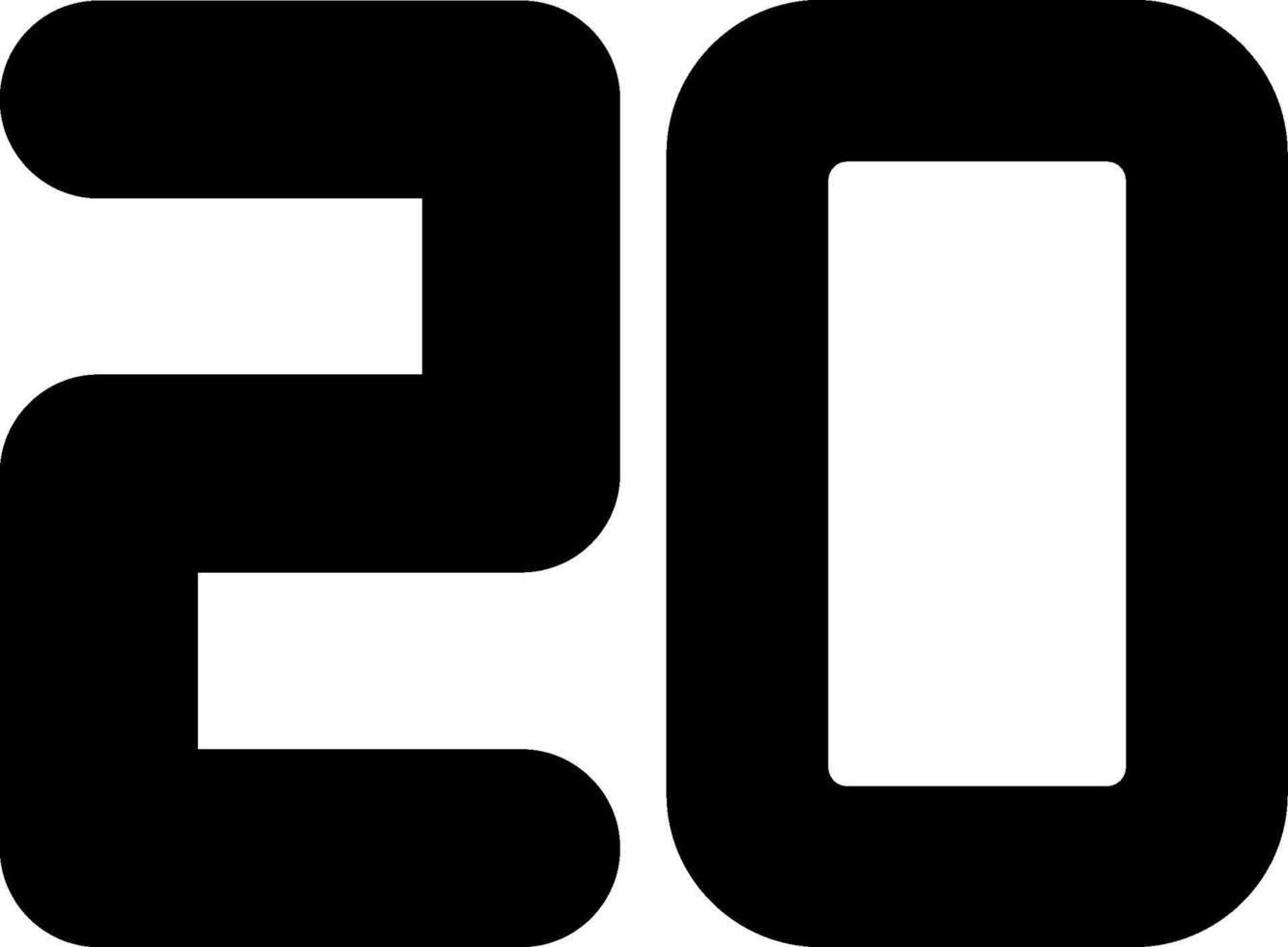 Twenty Glyph Icon vector