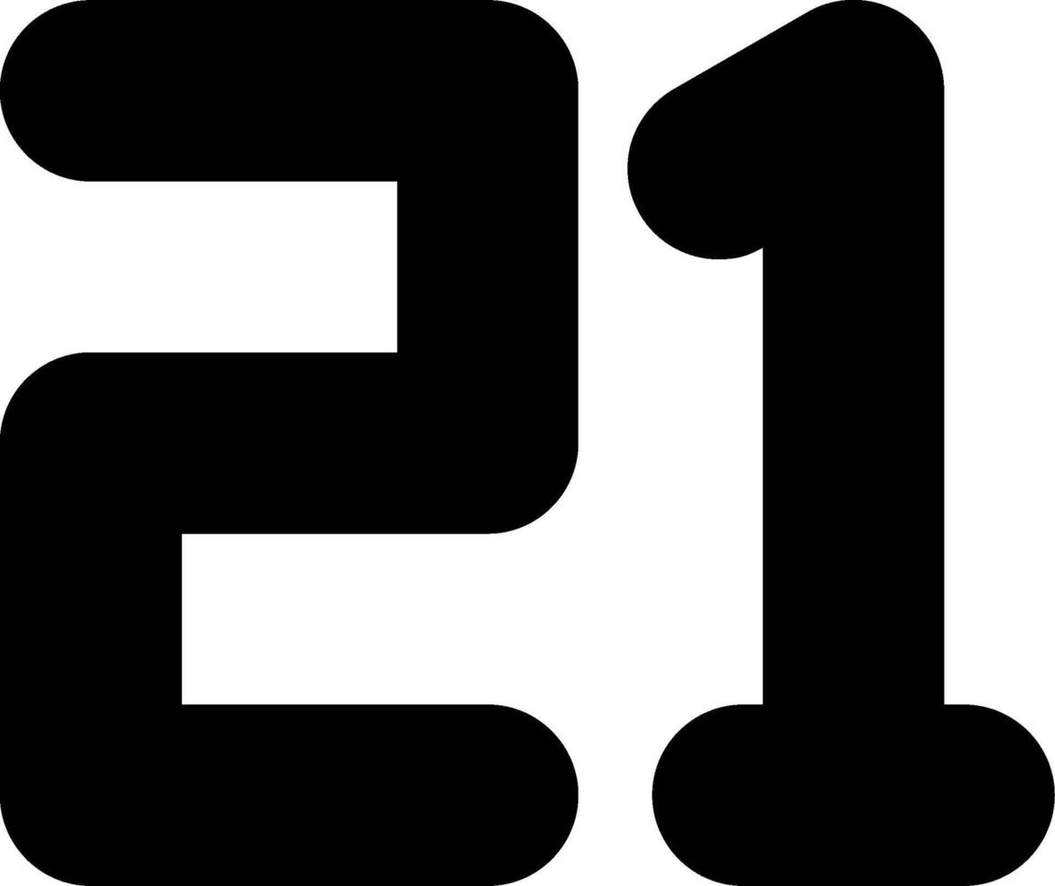 Twenty One Glyph Icon vector