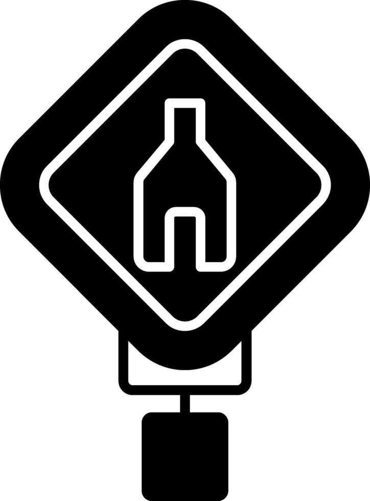 End Divided Highway Glyph Icon vector