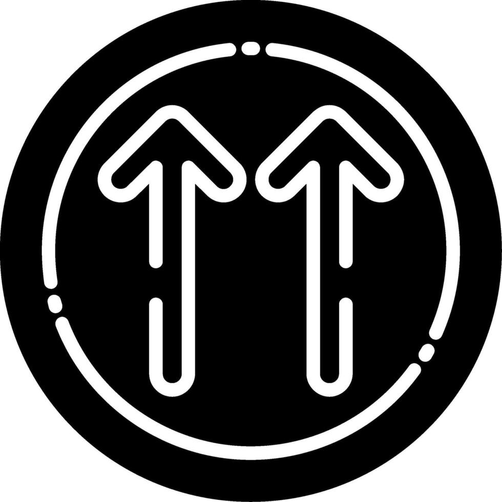 Double Up Arrow Glyph Icon vector