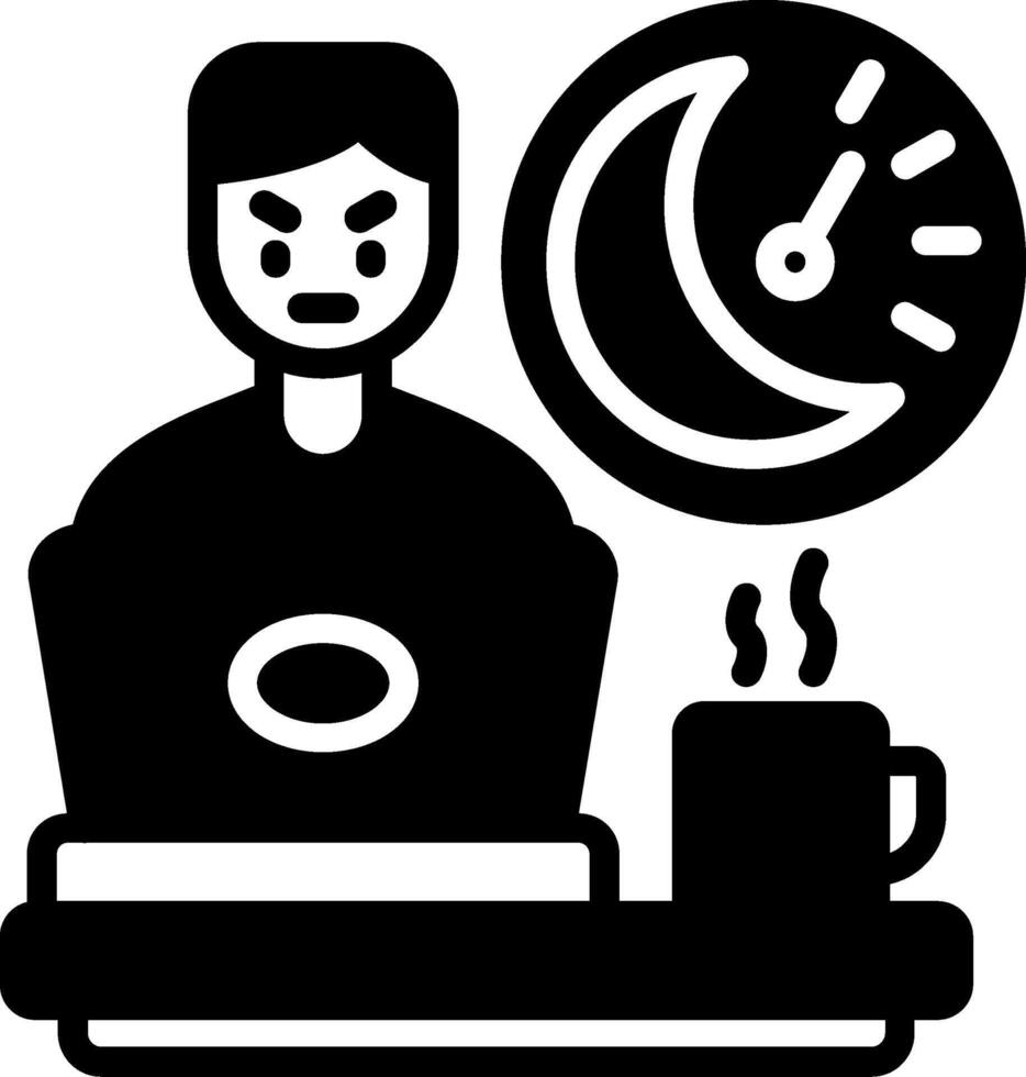 Over Work Glyph Icon vector