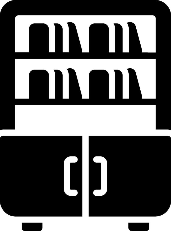 Bookshelf Glyph Icon vector