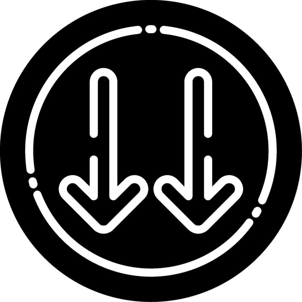 Double Down Arrow Glyph Icon vector