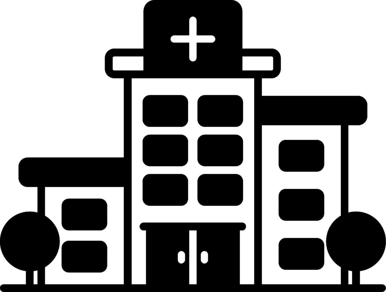 Hospital Building Glyph Icon vector