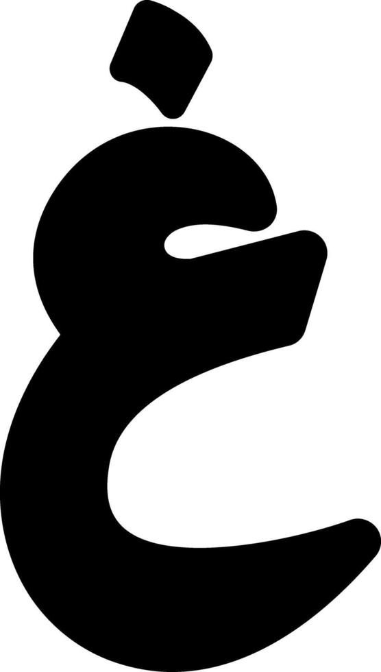 Ghain Glyph Icon vector