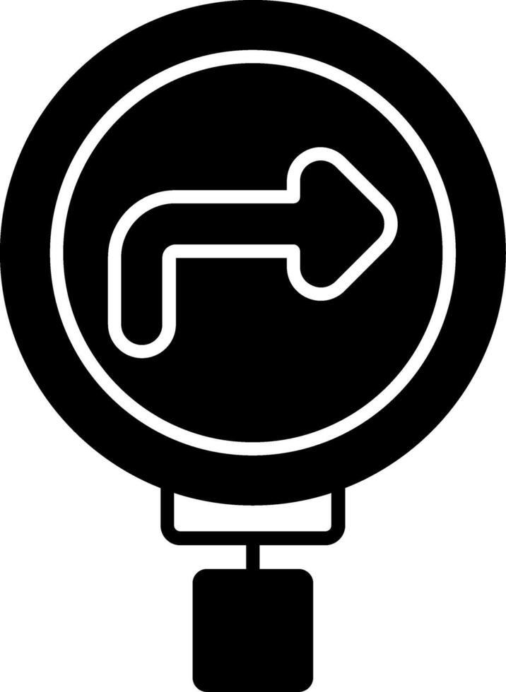 Sharp Curve Ahead Glyph Icon vector